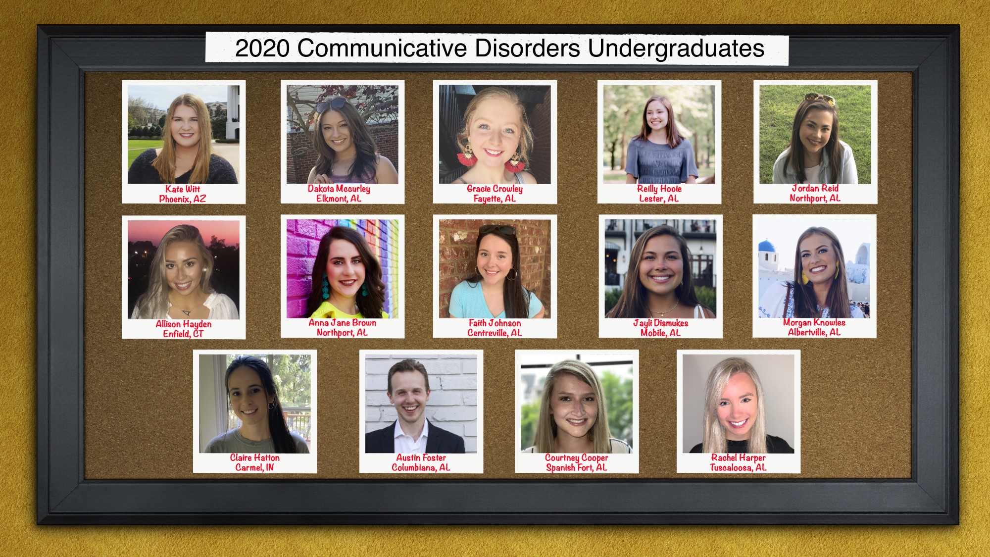 2020 communicative disorders undergraduates