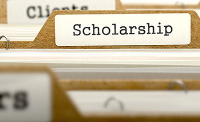 file folder of scholarships